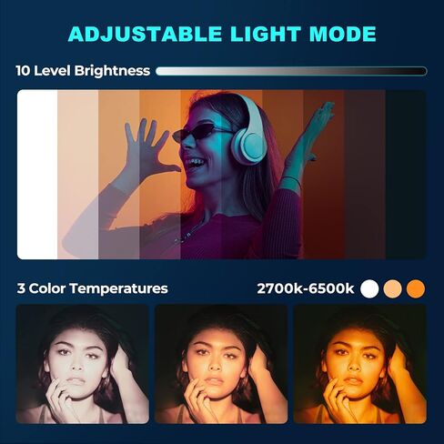 ضوء حلقة UBeesize مقاس 12 بوصة مع حامل ثلاثي القوائم وحامل هاتف، ضوء حلقة RGB مع حامل مقاس 67 بوصة، 10 مستويات تعتيم، 15 مصباح حلقي LED للهاتف، البث المباشر، المكياج، يوتيوب، تيك توك in Kuwait