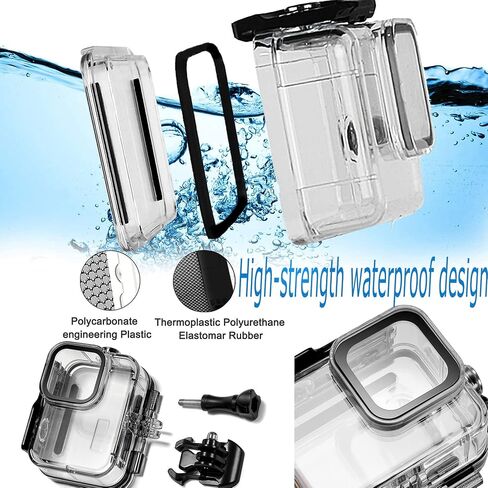 Hero 11 10 9 Waterproof Housing Case with 3-Pack Dive Filter for GoPro Hero11 10 9 Black, Protective 60m Underwater Dive Case Shell with Bracket Accessories for Go Pro Action Camera Accessories in Saudi Arabia