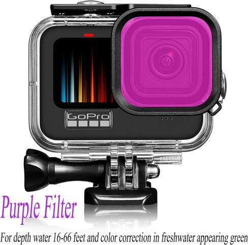 Hero 11 10 9 Waterproof Housing Case with 3-Pack Dive Filter for GoPro Hero11 10 9 Black, Protective 60m Underwater Dive Case Shell with Bracket Accessories for Go Pro Action Camera Accessories in Saudi Arabia