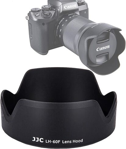 JJC LH-ES60 Dedicated Bayonet Lens Hood, Compatible with Canon EF-M 32mm f/1.4 STM Lens, Reversible, EFM 32 F1.4, 32mm 1.4 STM Lens Hood, Replacement of ES-60 Hood in Kuwait