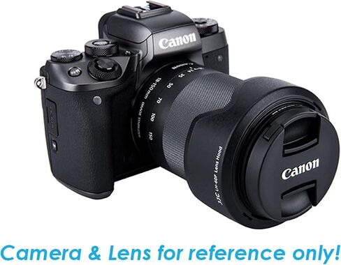JJC LH-ES60 Dedicated Bayonet Lens Hood, Compatible with Canon EF-M 32mm f/1.4 STM Lens, Reversible, EFM 32 F1.4, 32mm 1.4 STM Lens Hood, Replacement of ES-60 Hood in Kuwait