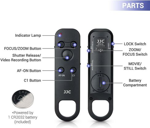 JJC RMT-P1BT Bluetooth Wireless Remote Control Commander for Sony ZV-1 II ZV1 ZV-E1 ZV1F ZV-1F RX100 VII ZV-E10 II A6700 A6600 A6100 A7CR A7C II A7CII A7IV A7III A7R IV A7RV A7S III A1 A9III FX30 FX3 in Kuwait