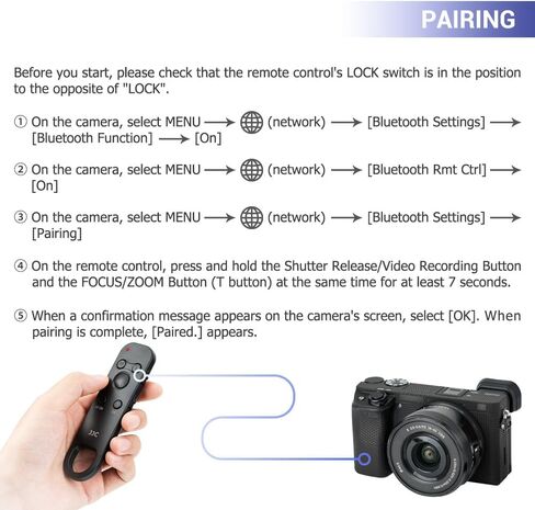 JJC RMT-P1BT Bluetooth Wireless Remote Control Commander for Sony ZV-1 II ZV1 ZV-E1 ZV1F ZV-1F RX100 VII ZV-E10 II A6700 A6600 A6100 A7CR A7C II A7CII A7IV A7III A7R IV A7RV A7S III A1 A9III FX30 FX3 in Kuwait