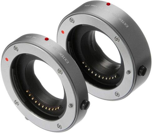 FocusFoto Metal Automatic Electronic Macro AF Auto Focus Extension Tube DG Set 10mm+16mm for Olympus Panasonic Micro Four Thirds M4/3 Mount GH3 GH4 GH5 E-PL8 E-PL7 E-M5 E-M10 Mark II III Camera (Grey) in Saudi Arabia