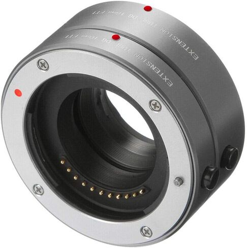 FocusFoto Metal Automatic Electronic Macro AF Auto Focus Extension Tube DG Set 10mm+16mm for Olympus Panasonic Micro Four Thirds M4/3 Mount GH3 GH4 GH5 E-PL8 E-PL7 E-M5 E-M10 Mark II III Camera (Grey) in Saudi Arabia