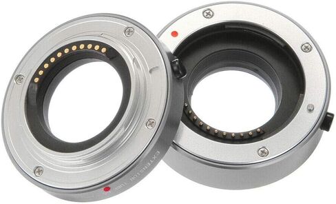 FocusFoto Metal Automatic Electronic Macro AF Auto Focus Extension Tube DG Set 10mm+16mm for Olympus Panasonic Micro Four Thirds M4/3 Mount GH3 GH4 GH5 E-PL8 E-PL7 E-M5 E-M10 Mark II III Camera (Grey) in Saudi Arabia