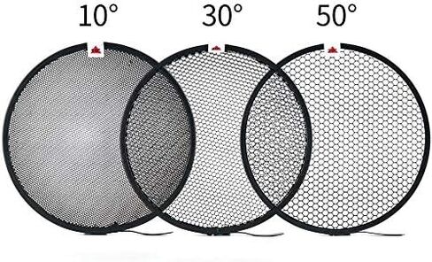Soonpho 7" Standard Reflector Diffuser Lamp Shade Dish with 10° /30°/ 50° Degree Honeycomb Grid White Soft Cloth for Bowens Mount Studio Strobe Flash Light Speedlite in Saudi Arabia
