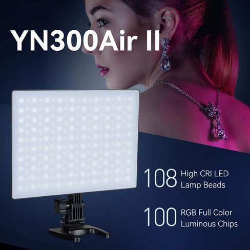 YONGNUO YN300 Air II YN300Air II LED Video Light Panel RGB Full Range Photography Bi-Color 3200K-5600K for Canon Nikon Pentax Olympus Samsung in Saudi Arabia
