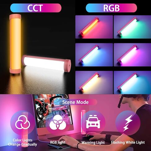 LUXCEO Handheld Light Wand, Multicolor RGB LED Video Light for Photography, 2000mAh Rechargeable Mini Light Stick for Video Shooting Professional Tube Lights with Magnetic for YouTube, TikTok(Black) in Kuwait