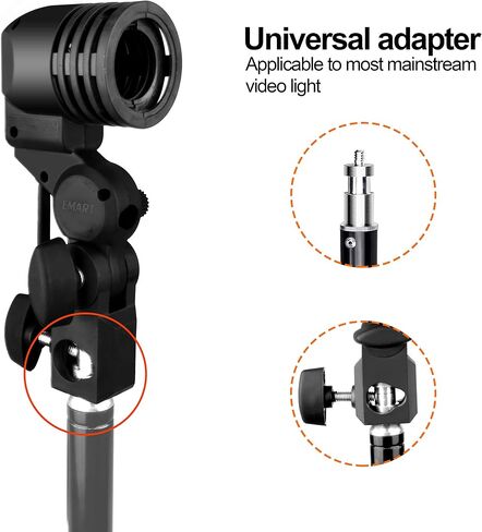 EMART Light Bulb Stand and 33inch Photography Umbrella, E26 / E27 AC Socket Lamp Holder with Professional Photo Video Studio Lighting Flash Translucent White Soft Umbrella - 2 Pack in Saudi Arabia