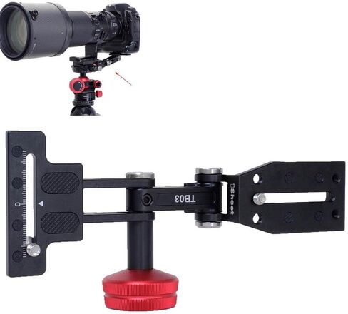 iShoot Portable Telephoto Lens Bracket, Foldable Long Focus Lens Support, Zoom Lens Stand, 2-in1 Camera Quick Release Plate Compatible with Manfrotto 200PL & Arca-Swiss Fit Tripod Ball Head Clamp in Kuwait