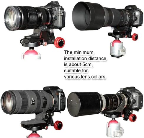 iShoot Portable Telephoto Lens Bracket, Foldable Long Focus Lens Support, Zoom Lens Stand, 2-in1 Camera Quick Release Plate Compatible with Manfrotto 200PL & Arca-Swiss Fit Tripod Ball Head Clamp in Kuwait