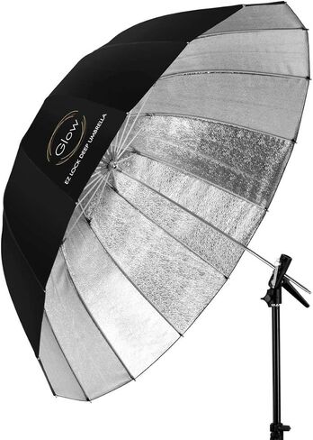 Easy Lock X-Large Deep Beaded Silver Fiberglass Umbrella (65") in Saudi Arabia