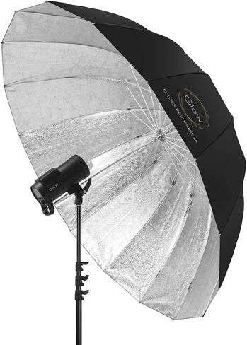 Easy Lock X-Large Deep Beaded Silver Fiberglass Umbrella (65") in Saudi Arabia