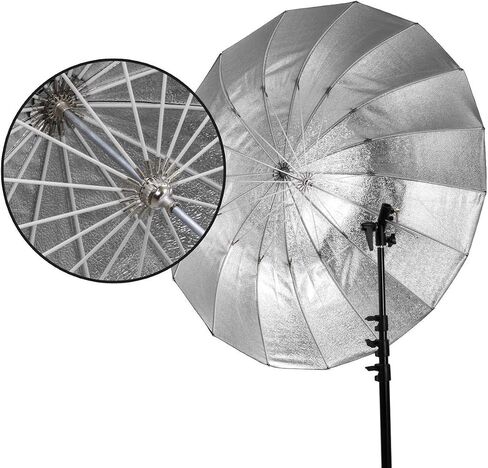 Easy Lock X-Large Deep Beaded Silver Fiberglass Umbrella (65") in Saudi Arabia