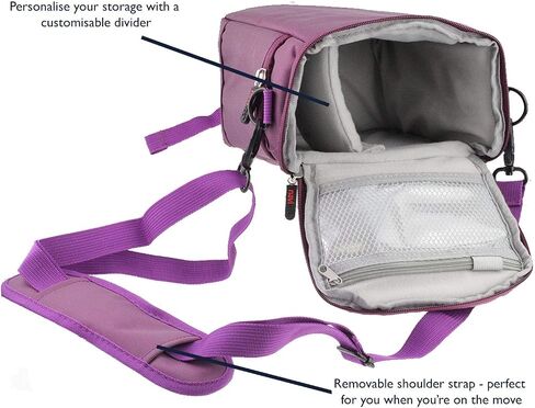 Navitech Purple Water Resistant Protective Portable Handheld Binocular Case and Travel Bag Compatible with The Canon 12x32 is in Saudi Arabia