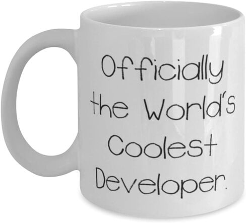 Officially the World's Coolest Developer. Developer 11oz 15oz Mug, Sarcastic Developer Gifts, Cup For Coworkers from Friends, Gift ideas for graduation, What to get for graduation, Graduation present in Saudi Arabia