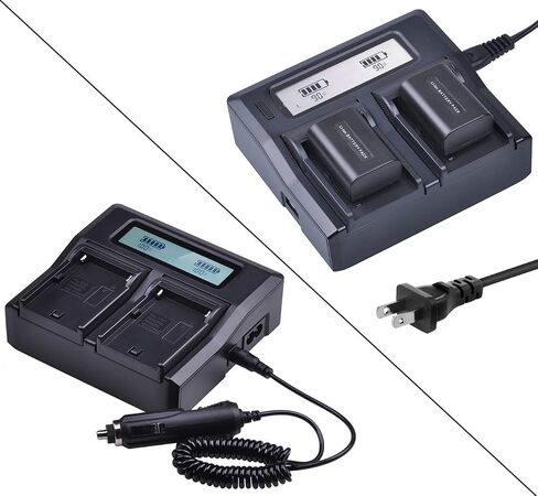 LCD Dual Quick Battery Charger for Sony HDR-HC5, HDR-HC7, HDR-HC9 MiniDV Handycam Camcorder in Saudi Arabia