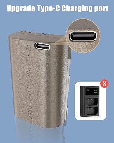 JYJZPB LP-E6N LP-E6 Replacement Battery with Type-C Port Compatible for Canon 60D, 70D, 80D, 90D, EOS 5D Mark II/III/IV, EOS 5DS, 5DS, 6D, 7D, 7D Mark II, 7D EOS R, R5, R6 Digital Camera in Kuwait