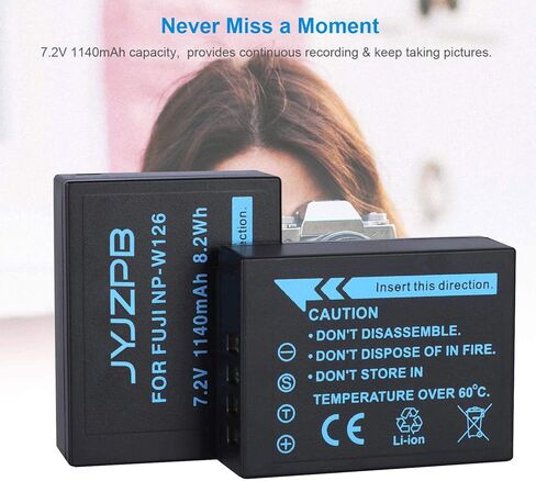 JYJZPB 2 حزمة NP-W126S NP-W126 بطاريات شاحن مجموعة ل فوجي X-T3 X-T2 X-T1 X-A5 X-A10 X-A7 X-A5 X-A3 X-A2 X-A1 X-E2 X-E1 X100F X-H1 X-M1 X-Pro2 X-Pro1 فوجي فيلم X-T20 X-T10 X-T30 X-T100 X-T200 in Kuwait