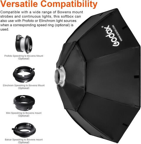 Godox Octagon Softbox 37 inch/95cm Photography Light Diffuser and Modifier with Bowens Speedring Mount for Monolight Photo Studio Strobe Lighting in Saudi Arabia
