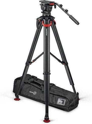 Sachtler aktiv12T 100mm Fluid Head with flowtech 100 Carbon Fiber Tripod and Mid-Level Spreader in Kuwait