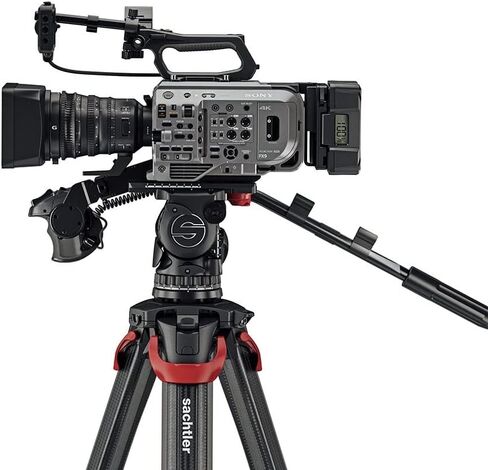 Sachtler aktiv12T 100mm Fluid Head with flowtech 100 Carbon Fiber Tripod and Mid-Level Spreader in Kuwait