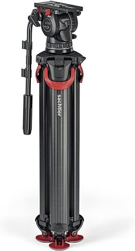 Sachtler aktiv12T 100mm Fluid Head with flowtech 100 Carbon Fiber Tripod and Mid-Level Spreader in Kuwait