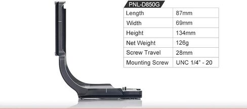 صن WAYFOTO PNL-D850G لوحة L مخصصة لكاميرا نيكون D850 مع مقبض بطارية مع محور حركة / RRS متوافقة مع Sunway in Kuwait