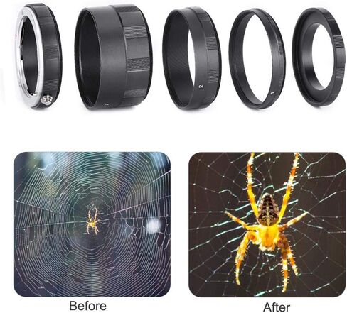 Manual Focusing Macro Extension Tube, Close-Up Lens Adapter Ring for Sony E Mount NEX Camera Lens A7 A7R A7S NEX-7 6 5T 5C 5R 5N F3 C3 3 A6000 A5100 A5000 in Saudi Arabia