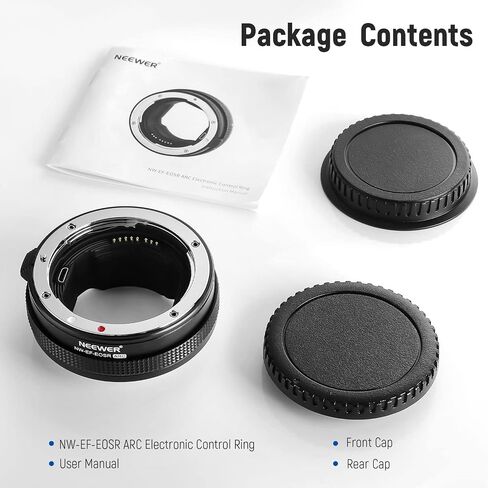 NEEWER EF to EOS R Mount Adapter Auto Focus RF Lens Mount Adapter with Control Ring Compatible with Canon EF/EF-S Lens & EOS R Ra RP R6 R5 R3 R7 R10 R8 R50 Camera, Max Load 4.4lb/2kg, NW-EF-EOSR ARC in Saudi Arabia