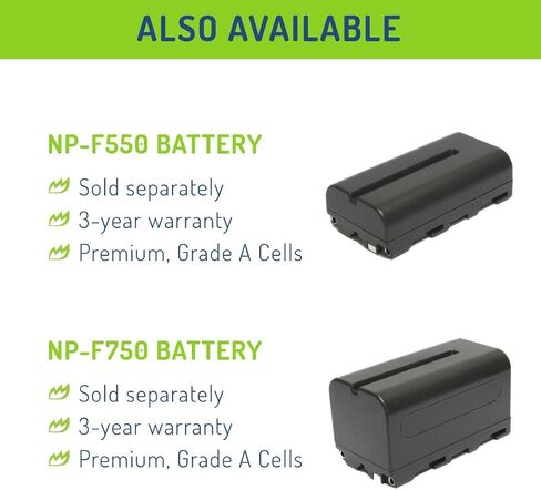 Wasabi Power Battery (2-Pack) and Charger for Sony NP-F950, NP-F960, NP-F970, NP-F975 (L Series) in Kuwait