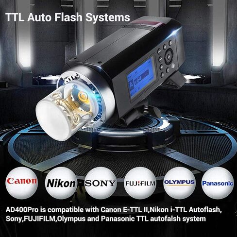 Godox AD400 Pro AD400Pro ضوء فلاش خارجي، 400ws 1/8000s HSS TTL الكل في واحد، مصباح تشكيل LED 30 وات، 390 قوة كاملة Pops Speedlite مع Godox ML-CD15 مجموعة قبة التوزيع in Saudi Arabia