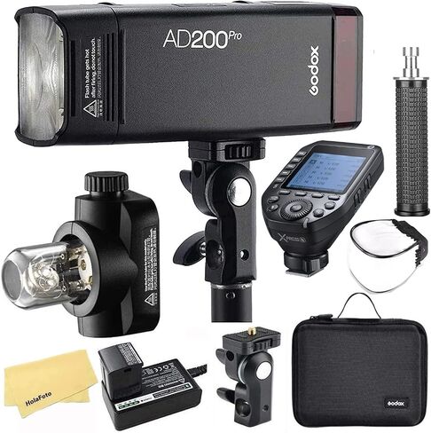 Godox AD200 Pro Godox AD200Pro and Godox XProII-N Flash Trigger for Nikon Camera,TTL 2.4G HSS 1/8000s,2900mAh Battery,500 Full Power Flashes,0.01-1.8s Recycling,Bare Bulb/Speedlite Fresnel Flash Head in Saudi Arabia