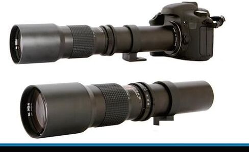 Super 500mm/1000mm f/8 Manual Telephoto Lens for Canon EOS 80D, 70D, 60D, 60Da, 50D, 40D, 30D, 1Ds, Mark III II, 7D, 6D, 5D, 5DS, Rebel T6s, T6i, T6, T5i, T5, T4i, T3i, T3, SL1 Digital SLR Cameras in Saudi Arabia