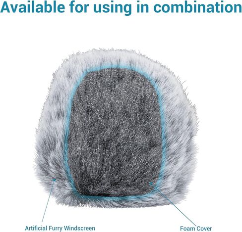 Cubilux WSF-1 Double Layers Furry Windscreen, Dead Cat and Foam Cover Set Compatible with VideoMicro, VideoMicro II, VideoMic Me/Me-L/Me-C, VRX10, V-Mic, Windshield for Mini Shotgun Microphone in Kuwait