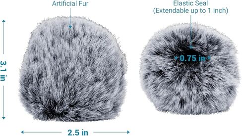 Cubilux WSF-1 Double Layers Furry Windscreen, Dead Cat and Foam Cover Set Compatible with VideoMicro, VideoMicro II, VideoMic Me/Me-L/Me-C, VRX10, V-Mic, Windshield for Mini Shotgun Microphone in Kuwait