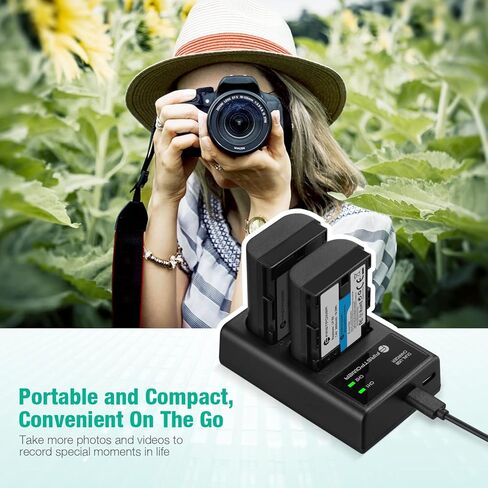 FirstPower LP-E6 LP-E6N Batteries and Dual USB Charger Compatible with Canon EOS 5D Mark II III IV, 5DS, 5DS R, 6D, 6D Mark II, 7D, 7D Mark II, 60D, 70D, 80D, 90D, R, R5, C700, XC10, XC15 in Kuwait