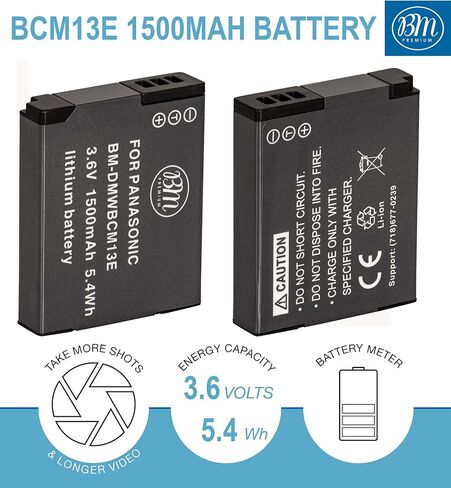 BM 2 Pack of DMW-BCM13E Batteries and Dual Battery Charger for Panasonic Lumix DC-TS7,DMC-FT5A, LZ40, TS5, TS6, TZ37, TZ40, TZ41, TZ55, TZ60, ZS27, ZS30, DMC-ZS35, DMC-ZS40, DMC-ZS45, DMC-ZS50 Camera in Saudi Arabia