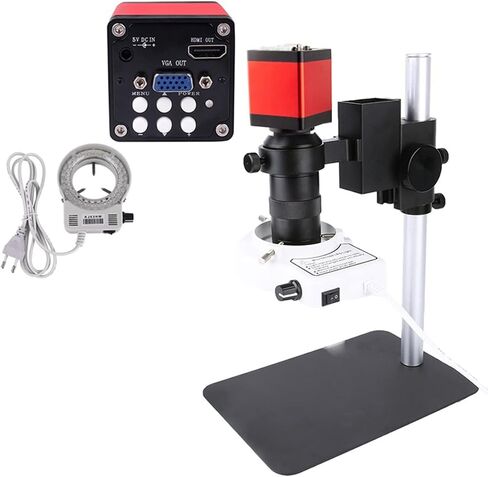 Lab Microscope Slides 48MP 4K USB Digital Microscope Camera 13MP HDMI Industrial Microscope Video Camera 180X 130X Lens Microscope Parts (Color : 13MP Metal) in Kuwait