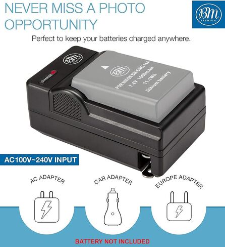 BM Premium EN-EL25 Battery Charger (MH-32 Replacement) for Nikon Z30, Z50, Z fc Digital Cameras in Saudi Arabia