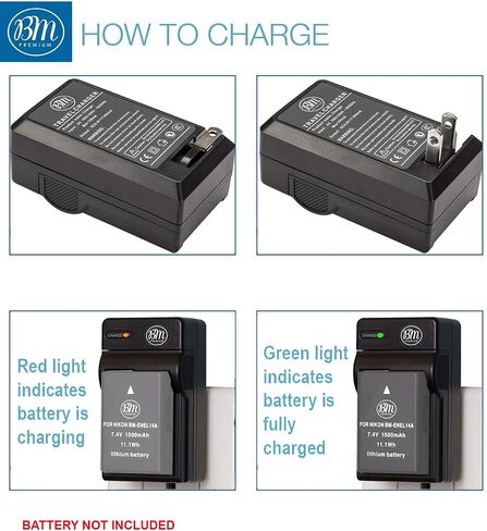 BM Premium EN-EL25 Battery Charger (MH-32 Replacement) for Nikon Z30, Z50, Z fc Digital Cameras in Saudi Arabia