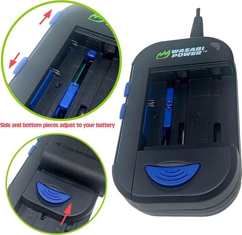 Wasabi Power Universal Camera Battery Charger Compatible with AA, AAA, Canon, Contour, Fujifilm, GoPro, JVC, Leica, Nikon, Olympus, Panasonic, Pentax, Ricoh, Samsung, Sony and More in Kuwait