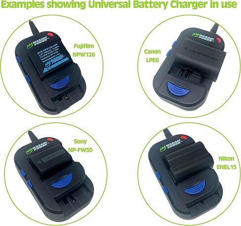 Wasabi Power Universal Camera Battery Charger Compatible with AA, AAA, Canon, Contour, Fujifilm, GoPro, JVC, Leica, Nikon, Olympus, Panasonic, Pentax, Ricoh, Samsung, Sony and More in Kuwait