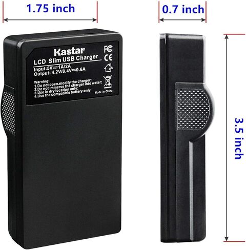 Kastar LCD USB Charger Replacement for Panasonic VW-VBG070 VW-VBG130 VWVBG260 VBG6 and SDR-H40 SDR-H80 Series HDC-HS700 TM700 HS300 TM300 HS250 SD20 HS20 HDC-SDT750 Camcorders etc. in Saudi Arabia