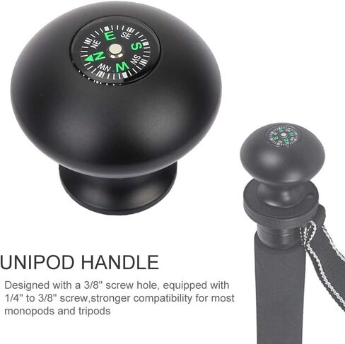 Tripod Monopod Ball Head Handle Grip Knob Outdoor Universal Trekking Pole Stick Monopod Tripod Head Grip Knob with Compass in Kuwait