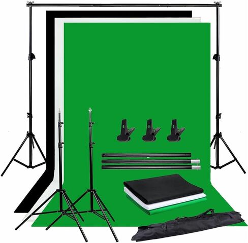 Photo Studio Softbox Continuous Lighting Kit Background Soft Box Light Stand+ 3 Backdrops + 2 * 2M Backdrop Support Kit in Saudi Arabia