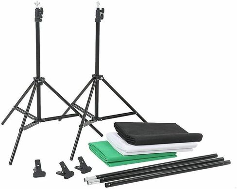 Photo Studio Softbox Continuous Lighting Kit Background Soft Box Light Stand+ 3 Backdrops + 2 * 2M Backdrop Support Kit in Saudi Arabia