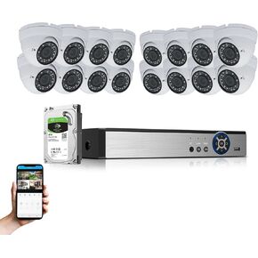 Evertech 16 Channel HD Security Surveillance System 4TB HDD 16 Varifocal Lens Dome Cameras in Kuwait