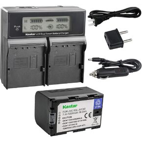 Kastar LCD Dual Smart Fast Charger & Battery (1 Pack) for JVC SSL-JVC50 and JVC GY-HMQ10, GY-LS300, GY-HM200, GY-HM600, GY-HM600E, GY-HM600EC, GY-HM650 Camcorders in Saudi Arabia